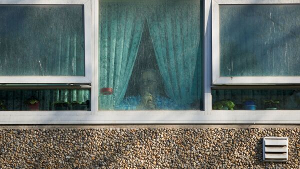 Человек у окна, фото из архива - Sputnik Azərbaycan